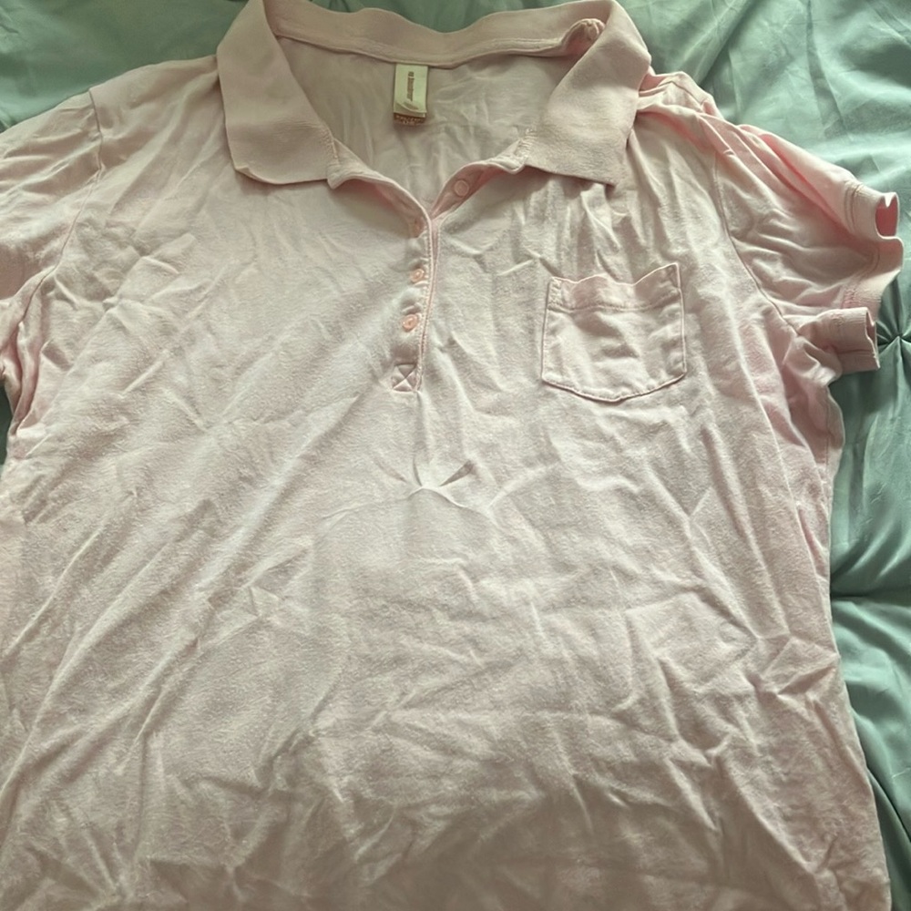 No Boundaries Pink Short Sleeve Polo Shirt